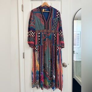 Anthropologie Bhanuni by Jyoti Midi Silk Dress